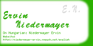 ervin niedermayer business card